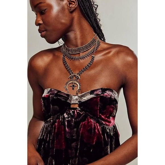 NWOT free people luna velvet romper - Picture 2 of 11